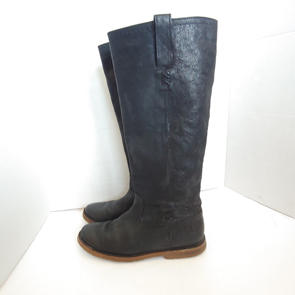 Frye black leather tall boots